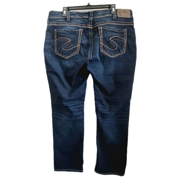 Silver Fuid Women's Blue Denim Jeans Suki Size 18 Straight Leg Stretch - Picture 1 of 12